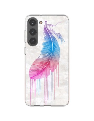 Coque Samsung Galaxy S23 Plus 5G Plume arc-en-ciel - Rachel Caldwell