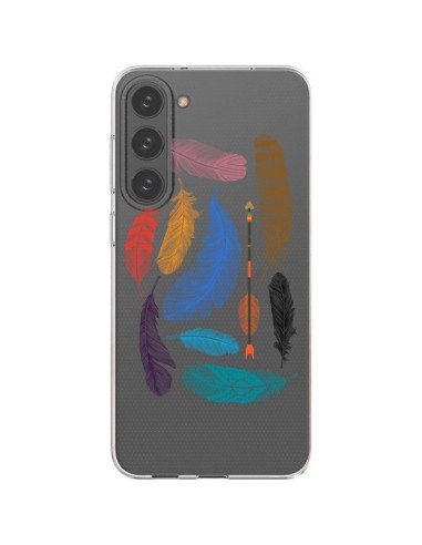 Coque Samsung Galaxy S23 Plus 5G Plume Feather Couleur Transparente - Rachel Caldwell