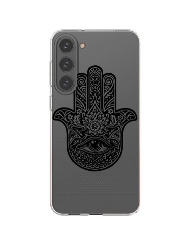 Coque Samsung Galaxy S23 Plus 5G Hamsa Cinq Doigts Main Mauvais Oeil Transparente - Rachel Caldwell