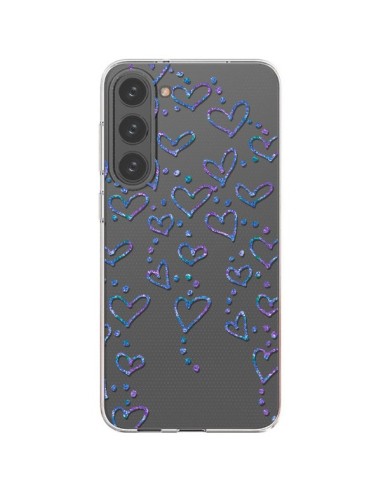 Coque Samsung Galaxy S23 Plus 5G Floating hearts coeurs flottants Transparente - Sylvia Cook