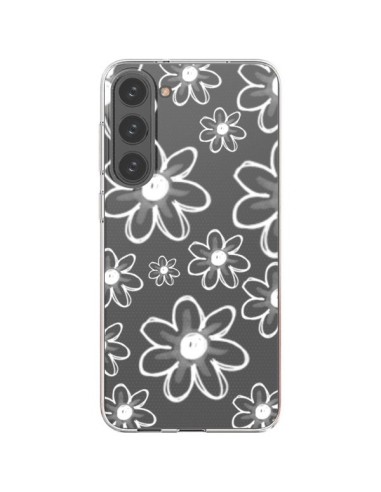 Cover Samsung Galaxy S23 Plus 5G Mandala Bianco Fiore Trasparente - Sylvia Cook