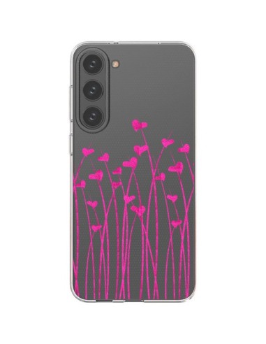 Cover Samsung Galaxy S23 Plus 5G Amore in Rosa Fiori Trasparente - Sylvia Cook