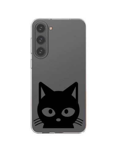 Cover Samsung Galaxy S23 Plus 5G Testa Gatto Nero Trasparente - Yohan B.