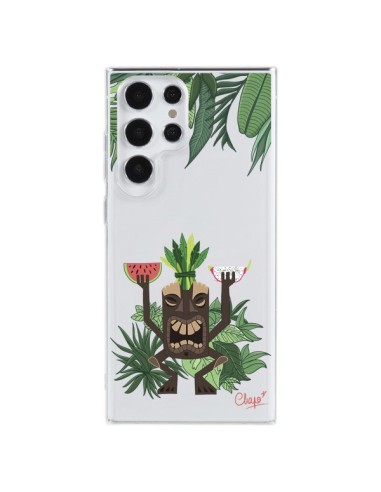 Cover Samsung Galaxy S23 Ultra 5G Tiki Thailandia Giungla Legno Trasparente - Chapo