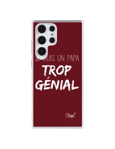 Cover Samsung Galaxy S23 Ultra 5G Sono un Papà Geniale Rosso Bordeaux - Chapo