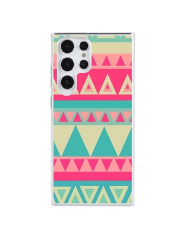 Cover Samsung Galaxy S23 Ultra 5G Azteco Rosa Verde - Eleaxart