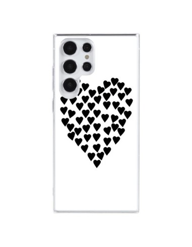 Coque Samsung Galaxy S23 Ultra 5G Coeur en coeurs noirs - Project M