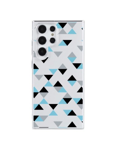 Samsung Galaxy S23 Ultra 5G Case Triangles Ice Blue Black Clear - Project M