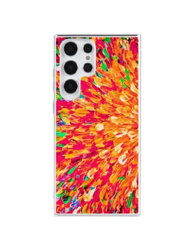 Cover Samsung Galaxy S23 Ultra 5G Fiori Arancioni Neon Splash - Ebi Emporium