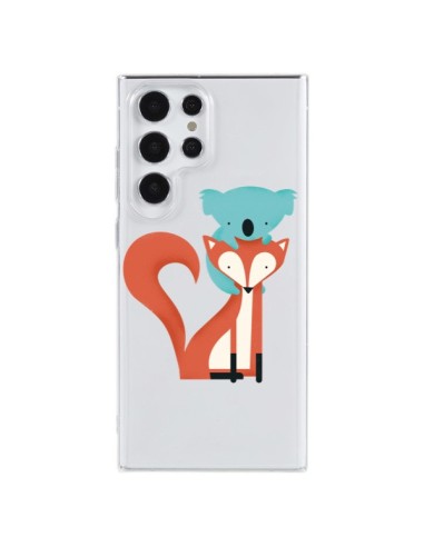 Cover Samsung Galaxy S23 Ultra 5G Volpe e Koala Amore Trasparente - Jay Fleck