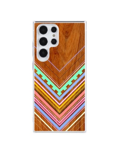 Cover Samsung Galaxy S23 Ultra 5G Azteco Arbutus Pastel Legno Aztec Tribal - Jenny Mhairi