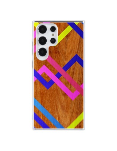 Cover Samsung Galaxy S23 Ultra 5G Rosa Giallo Legno Azteque Aztec Tribal - Jenny Mhairi