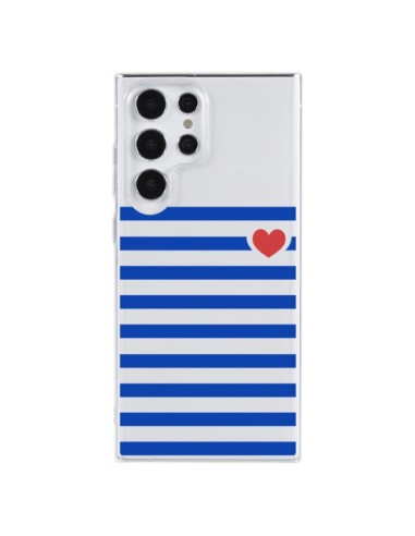 Coque Samsung Galaxy S23 Ultra 5G Mariniere Coeur Love Transparente - Jonathan Perez