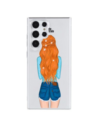 Samsung Galaxy S23 Ultra 5G Case Red Hair Don't Care Capelli Rossi Clear - kateillustrate