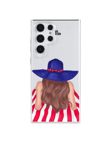 Cover Samsung Galaxy S23 Ultra 5G Beah Girl Ragazza Spiaggia Trasparente - kateillustrate