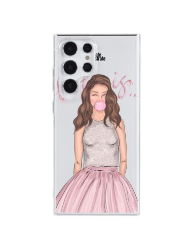 Cover Samsung Galaxy S23 Ultra 5G Bubble Girl Tiffany Rosa Trasparente - kateillustrate