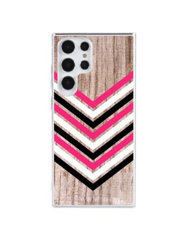 Samsung Galaxy S23 Ultra 5G Case Tribal Aztec Wood Wood Arrow Pink White Black - Laetitia