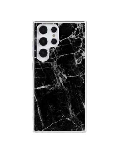 Coque Samsung Galaxy S23 Ultra 5G Marbre Marble Noir Black - Laetitia