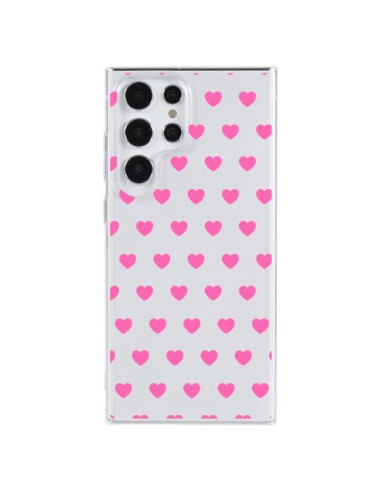 Cover Samsung Galaxy S23 Ultra 5G Cuore Amore Rosa Trasparente - Laetitia