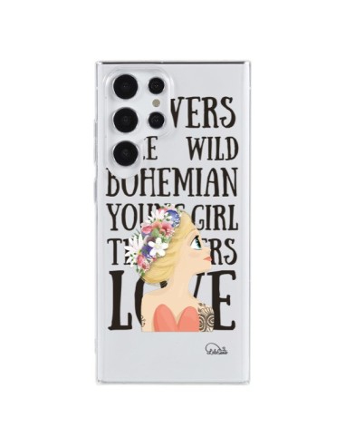 Cover Samsung Galaxy S23 Ultra 5G Fiori Amore Trasparente - Lolo Santo