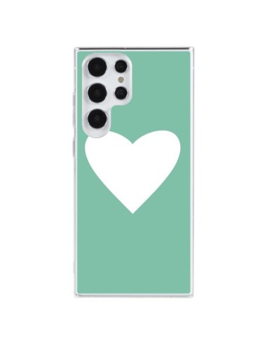 Samsung Galaxy S23 Ultra 5G Case Heart Green Mint - Mary Nesrala