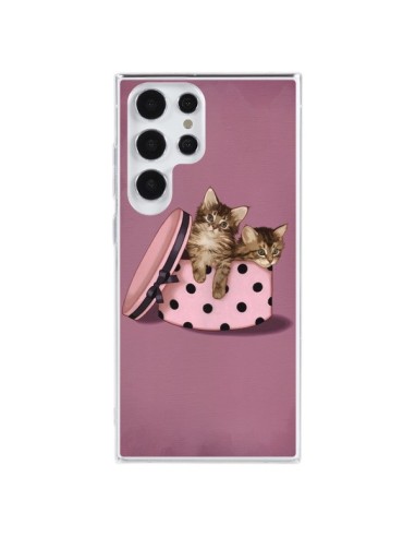 Coque Samsung Galaxy S23 Ultra 5G Chaton Chat Kitten Boite Pois - Maryline Cazenave