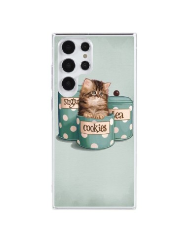 Cover Samsung Galaxy S23 Ultra 5G Gattoon Gatto Kitten Boite Biscotto Pois - Maryline Cazenave