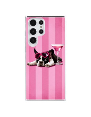 Cover Samsung Galaxy S23 Ultra 5G Cane Cocktail Occhiali Cuore Rosa - Maryline Cazenave