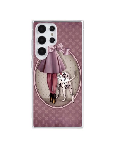 Cover Samsung Galaxy S23 Ultra 5G Lady Cane Dalmata Vestito Pois - Maryline Cazenave