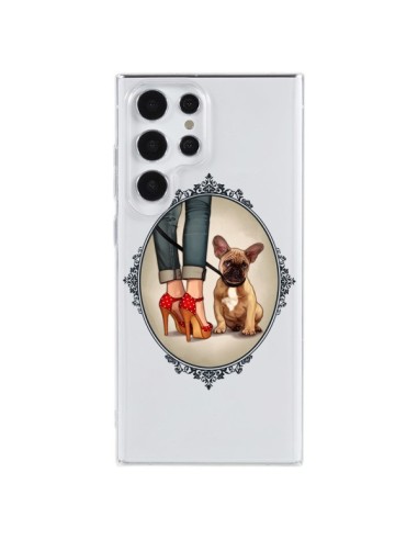 Samsung Galaxy S23 Ultra 5G Case Lady Jambes Dog Bulldog Dog Clear - Maryline Cazenave