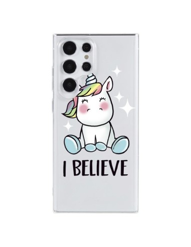 Cover Samsung Galaxy S23 Ultra 5G Unicorno I Believe Trasparente - Maryline Cazenave