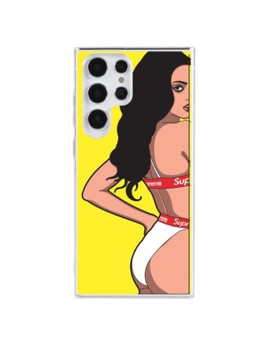 Coque Samsung Galaxy S23 Ultra 5G Pop Art Femme Jaune - Mikadololo