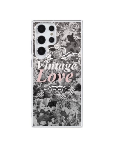 Cover Samsung Galaxy S23 Ultra 5G Vintage Amore Nero Fiori - Monica Martinez