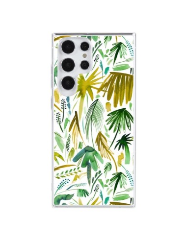 Cover Samsung Galaxy S23 Ultra 5G Brushstrokes Tropicali Palme Verdi - Ninola Design