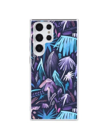 Coque Samsung Galaxy S23 Ultra 5G Brushstrokes Tropical Palms Navy - Ninola Design