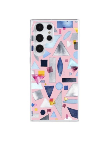 Cover Samsung Galaxy S23 Ultra 5G Geometric Pieces Rosa - Ninola Design