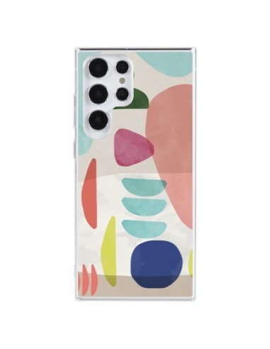 Samsung Galaxy S23 Ultra 5G Case Moody Geometry Multi White - Ninola Design