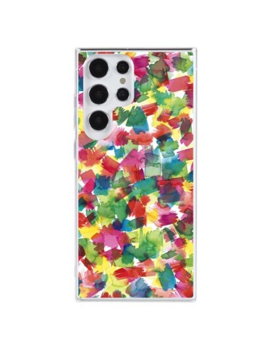 Coque Samsung Galaxy S23 Ultra 5G Speckled Watercolor Blue - Ninola Design