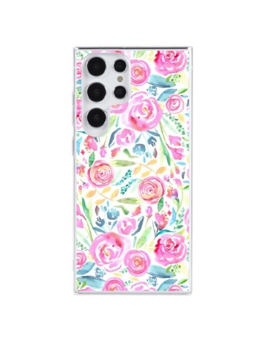 Samsung Galaxy S23 Ultra 5G Case Speckled WaterColor Pink - Ninola Design