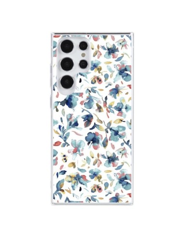 Cover Samsung Galaxy S23 Ultra 5G Watery Hibiscus Blu - Ninola Design