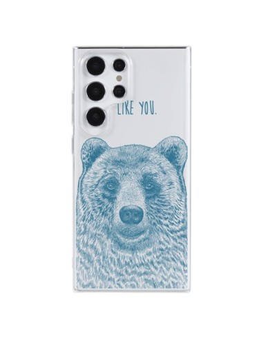 Coque Samsung Galaxy S23 Ultra 5G I Love You Bear Ours Ourson Transparente - Rachel Caldwell