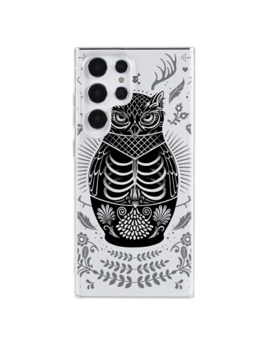 Cover Samsung Galaxy S23 Ultra 5G Owl Gufo Scheletro Trasparente - Rachel Caldwell