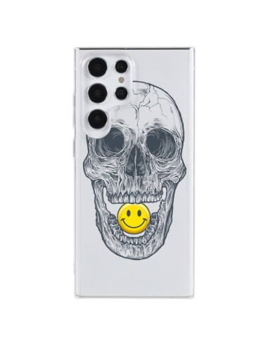 Coque Samsung Galaxy S23 Ultra 5G Tête de Mort Smiley Transparente - Rachel Caldwell