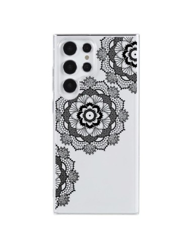 Coque Samsung Galaxy S23 Ultra 5G Triple Mandala Noir Black Transparente - Sylvia Cook