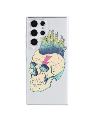 Cover Samsung Galaxy S23 Ultra 5G Teschio Punk Trasparente - Victor Vercesi