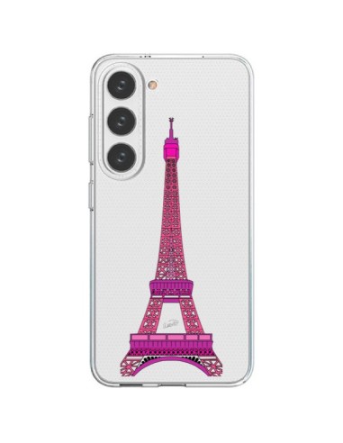 Cover Samsung Galaxy S23 5G Tour Eiffel Rosa Paris Trasparente - Asano Yamazaki