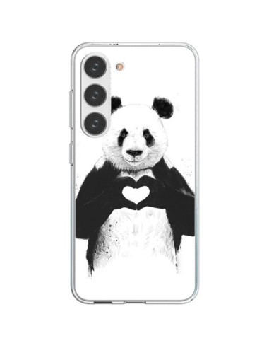 Coque Samsung Galaxy S23 5G Panda Amour All you need is love - Balazs Solti