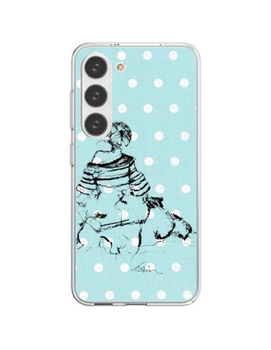 Cover Samsung Galaxy S23 5G Bozza Donna a Pois Fashion Modaa - Cécile