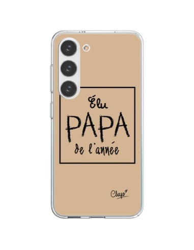 Coque Samsung Galaxy S23 5G Elu Papa de l'Année Beige - Chapo