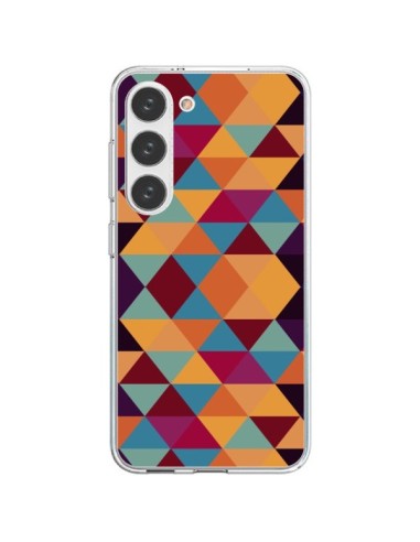 Coque Samsung Galaxy S23 5G Azteque Triangle Orange - Eleaxart